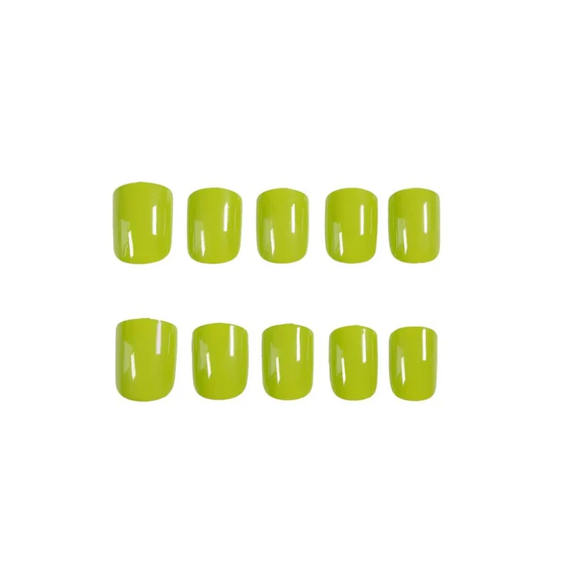 Solid color short avocado green grass green white press on nails finished fake nail manicure patch nail patch waterproof