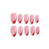 Rose Nude French Red Tip Almond Press-Ons