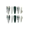 handmade real shot] New press-on nails snakehead nail art advanced light luxury super white nail art tall temperament