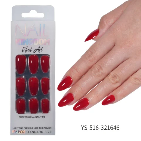 Press on nails Advanced Aurora Fine Flash Almond Short Nail Film Removable Fake Nail Prefabricated Solid Color Nail Art Wholesale