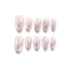 misty milk‑tea ombre with tiny crystals minimalist press-ons