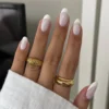 Classic Naked Pink French White press-on nails