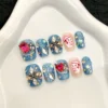 Cool Spice Girls Color Diamond Style Kitten Short Handmade Wear nails