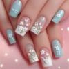 3D fresh flower manicure medium